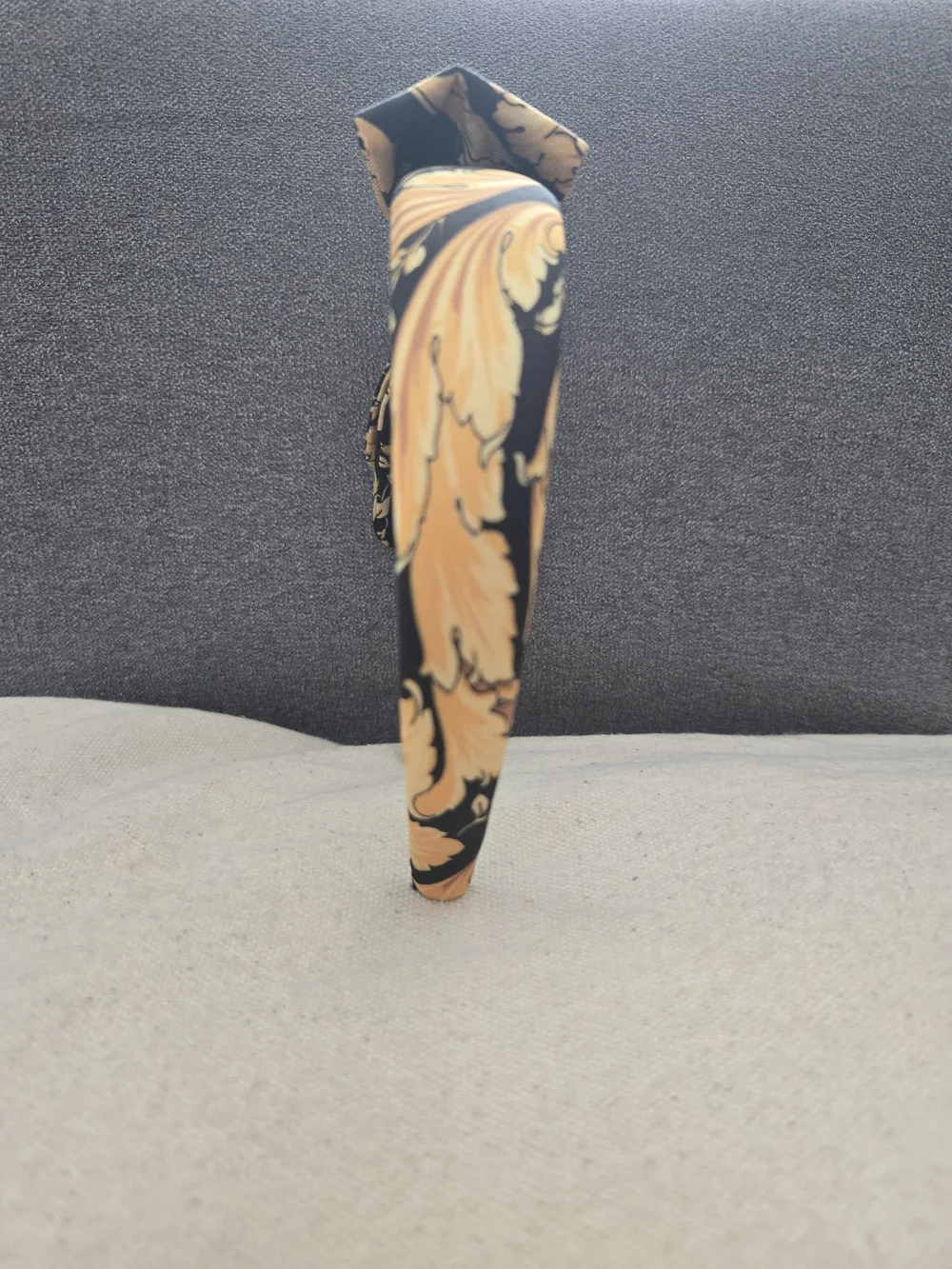 Versace Floral Black & Gold Knot Headband